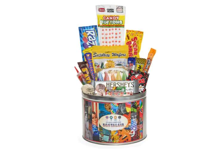 A nostalgic candy bucket is the best gift basket for candy lovers.