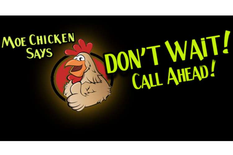 a cartoon rooster and slogan