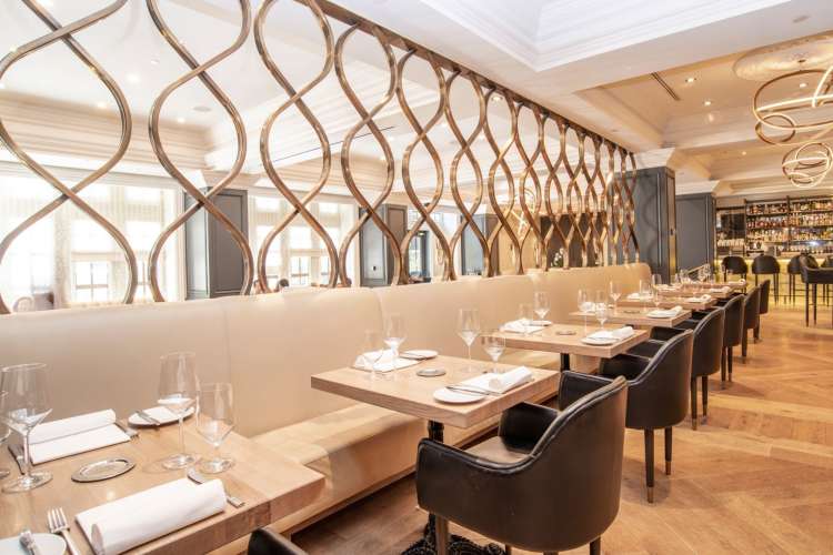 the elegant interior of a seafood restaurant in Vancouver