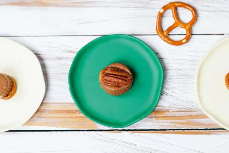 Rolo Pretzels topped with pecans