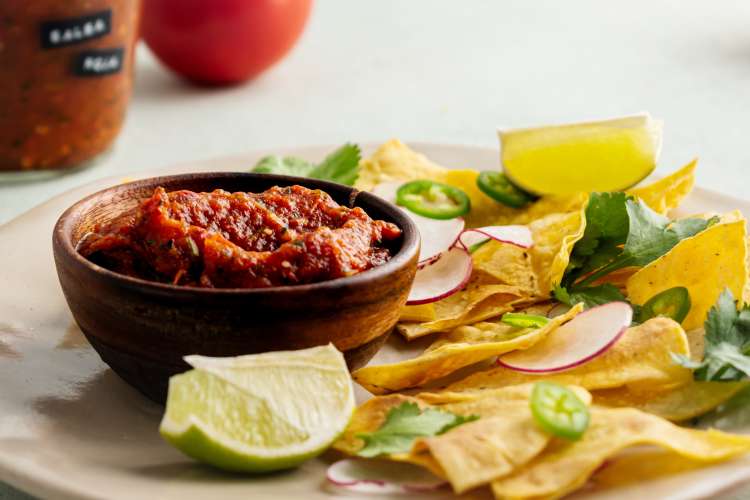 salsa roja is a quick and low carb mexican side dish