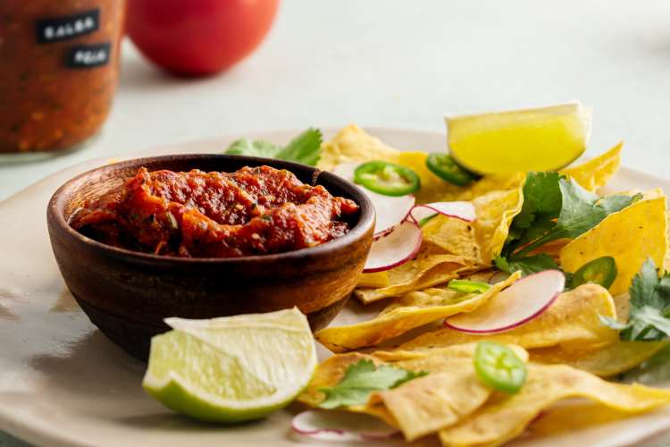 salsa roja is a flavorful easy healthy appetizer