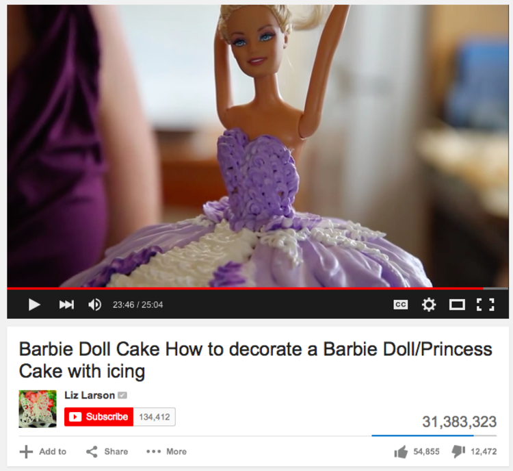 purple barbie cake