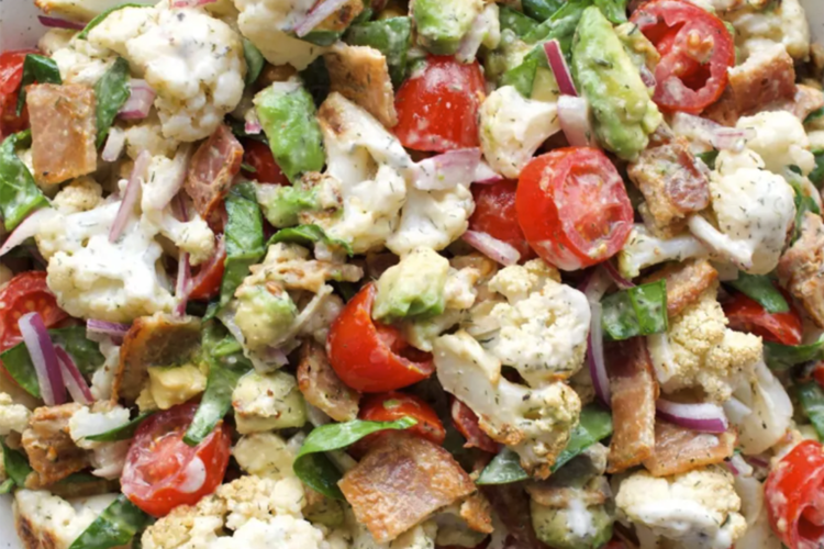 blt cauliflower salad is an innovative twist on a keto lunch idea