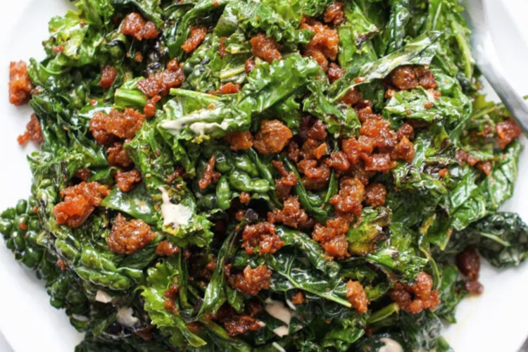 grilled kale caesar is a light and flavorful keto friendly lunch