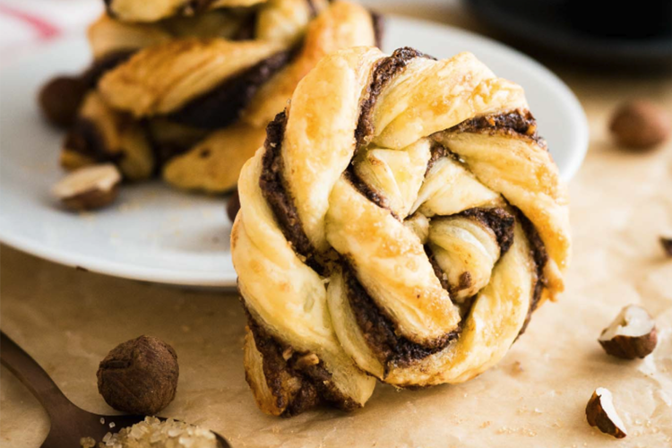 easy twisted nutella danish is an ornate and beautiful christmas breakfast idea for kids