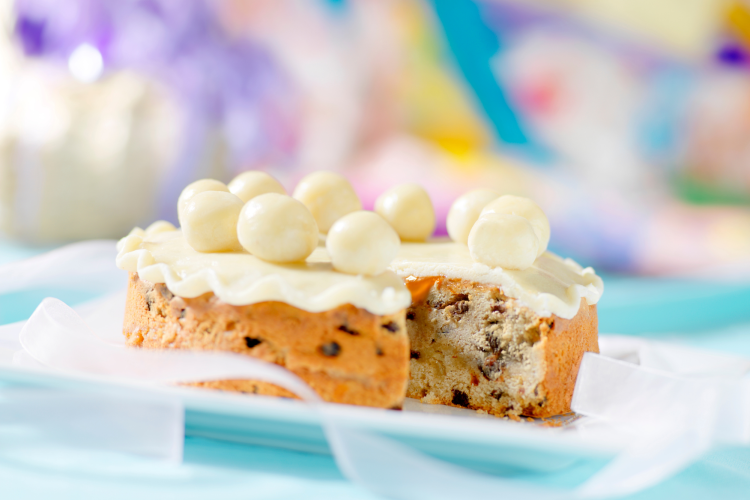 simnel cake is a traditional easter food