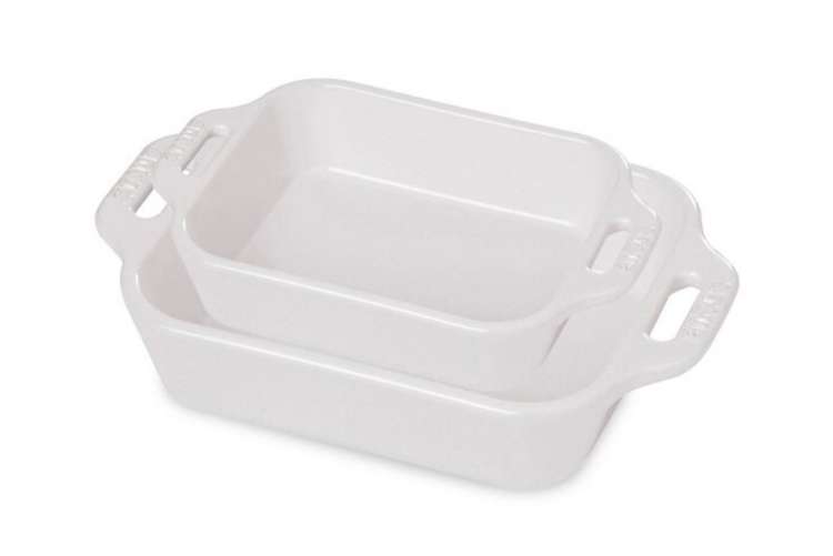 Staub Rectangular 2-Pc Baking Dish Set in Rustic Ivory