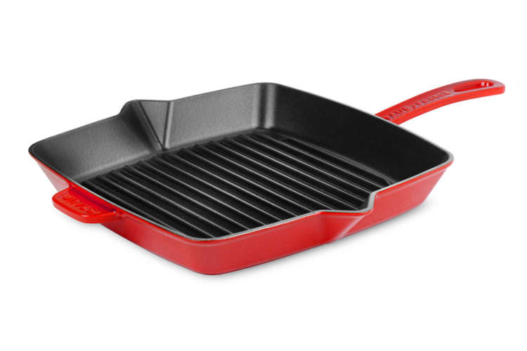 the Staub Square Cast Iron 12 inch Grill Pan is a great pan for cooking fish