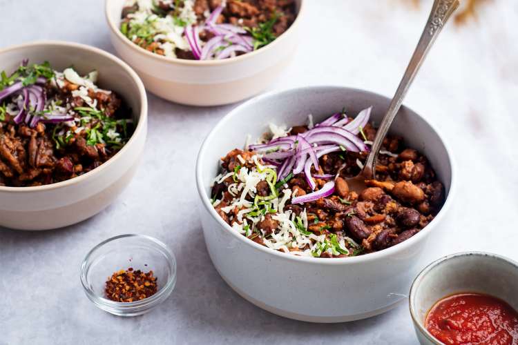 hearty and comforting, stovetop chili is a delicious mexican dinner 