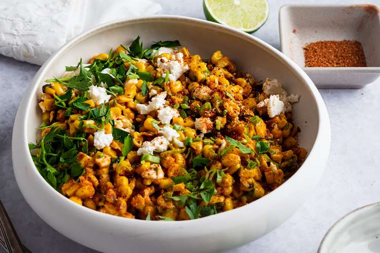 street corn dip is a zesty and spicy mexican side dish for potluck