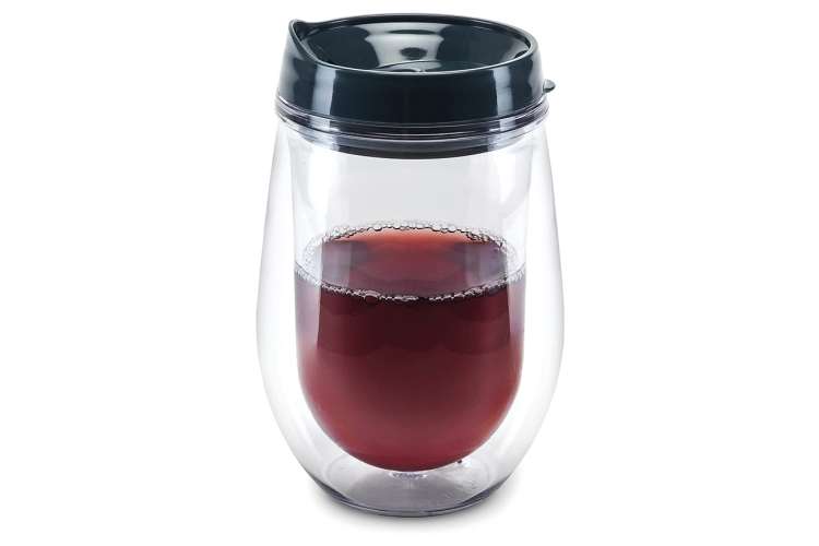 the True Traveler Double Walled Wine Tumbler is one of the best wine glasses