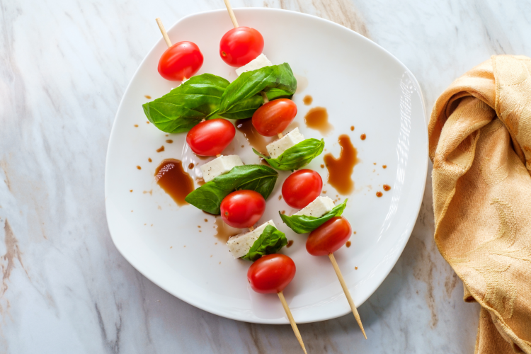 caprese skewers are refreshing party snacks