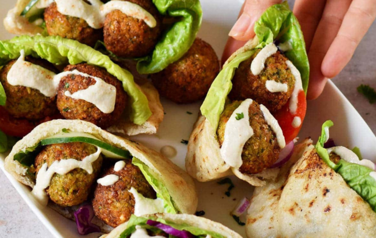 crunchy vegan falafel made in the air fryer