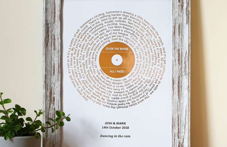 song lyrics art print