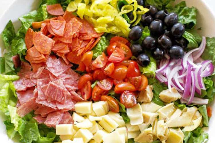 antipasto salad is a colorful and fresh keto lunch idea