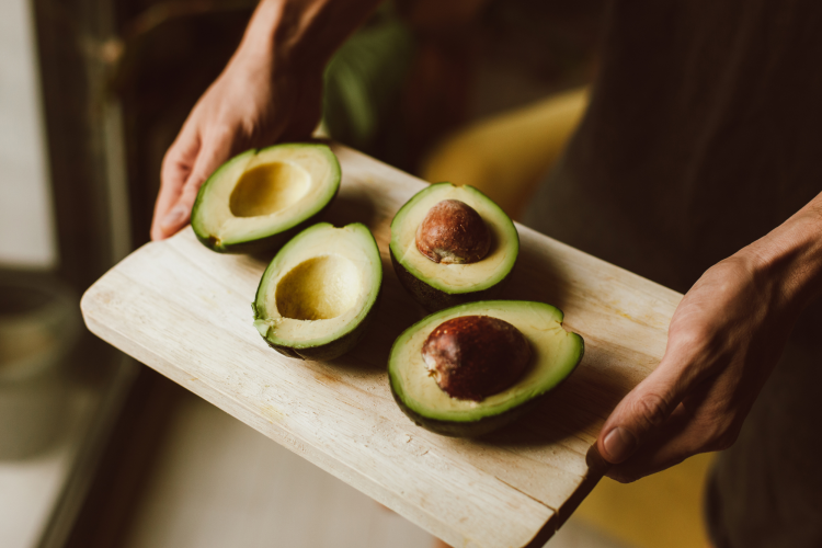 avocados on cutting board