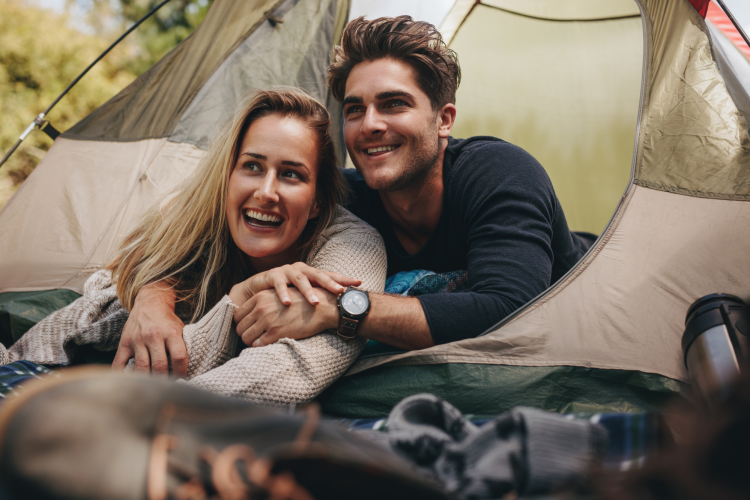 backyard camping is a fun romantic date idea