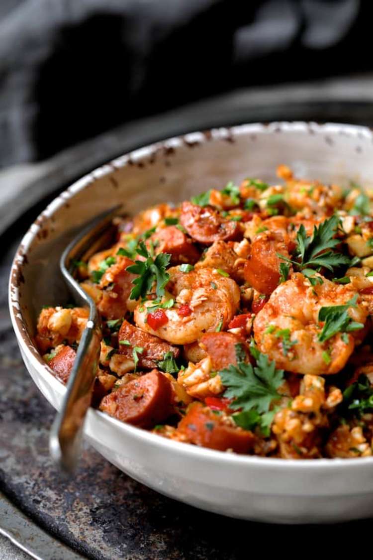 cauliflower rice jambalaya