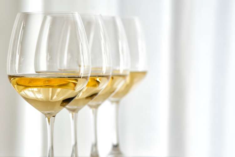 chardonnay is a common type of wine glass