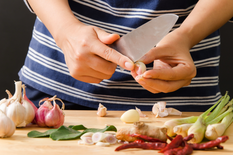 chef chopping vegetables