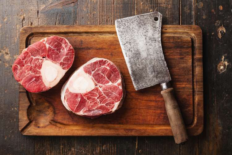 cleaver with steaks