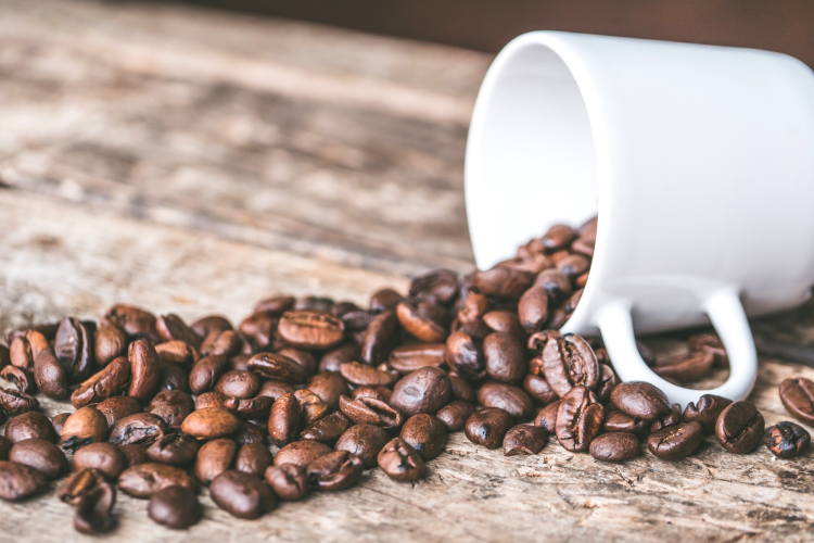 a coffee bean centerpiece is a cute graduation party idea