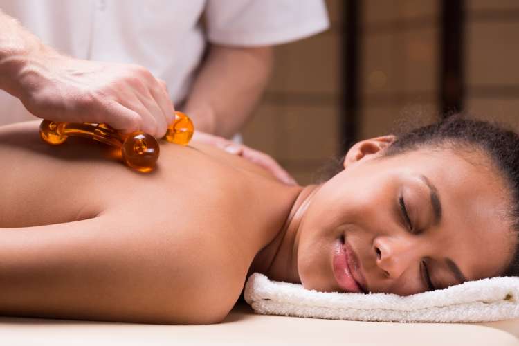 young woman enjoying a massage