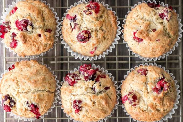 cranberry yogurt muffins are bright, moist and tender