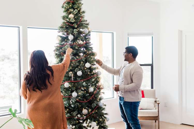 decorating for the holidays is a fun winter date idea