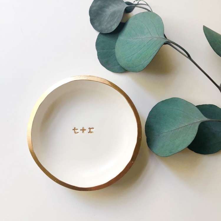 a personalized ring dish is a thoughtful gift for newlyweds