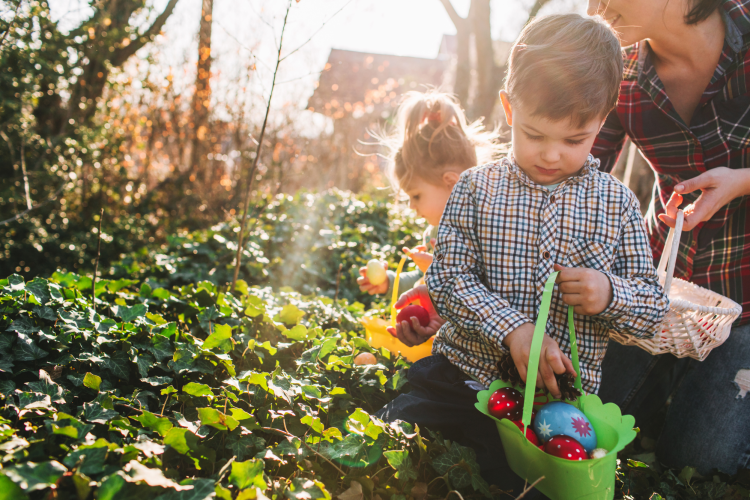 easter egg hunts are a fun easter party idea