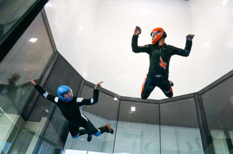 indoor skydiving is a fun employee engagement idea