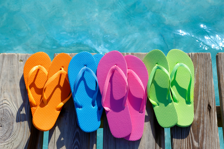 flip flops are a cute engagement party favor