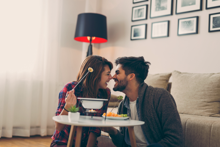 fondue is a fun stay-home-date idea