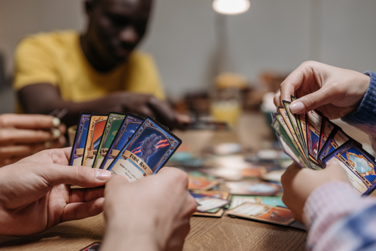 friends playing a card game