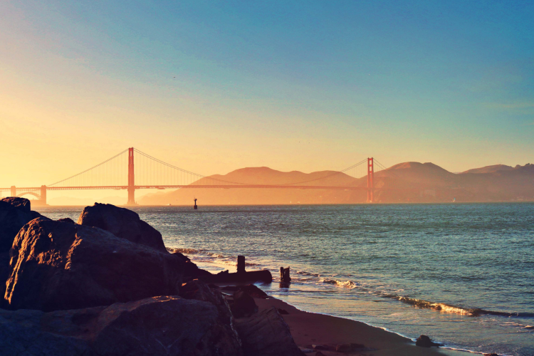 golden gate park at sunset