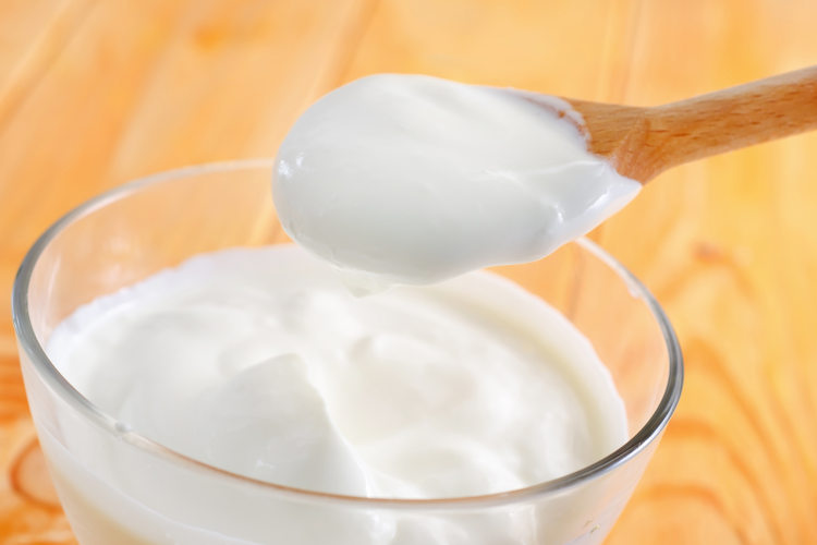 greek yogurt in a bowl