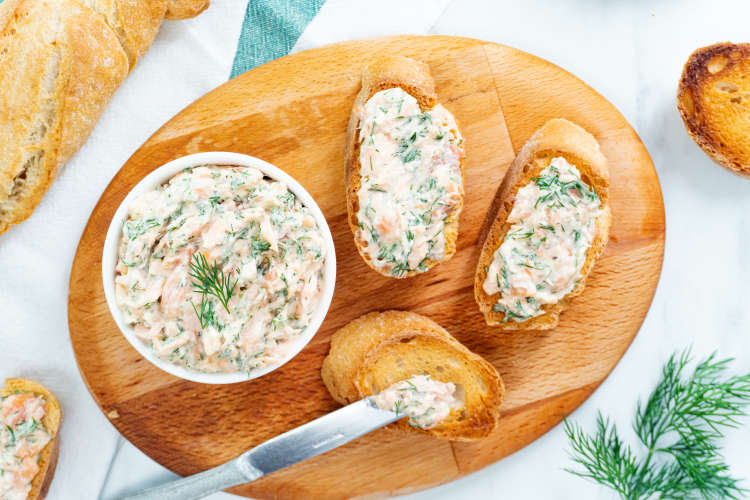 salmon rillettes are a sophisticated cold super bowl appetizer