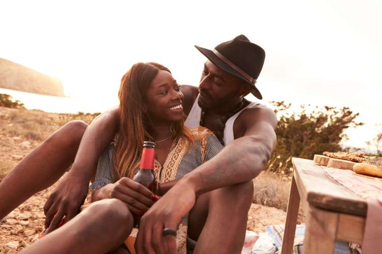 head to the beach for a fun picnic date idea