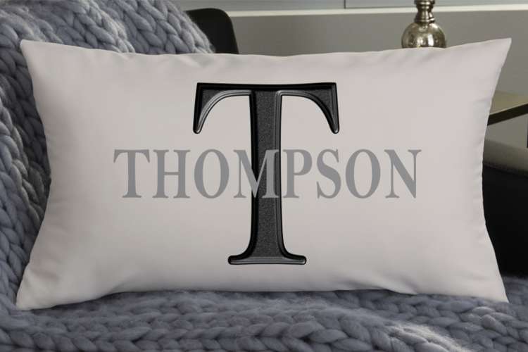 a monogrammed throw pillow is a perfect gift for seniors