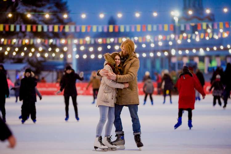 ice skating is a fun christmas date idea