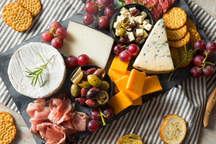 charcuterie board for an indoor picnic