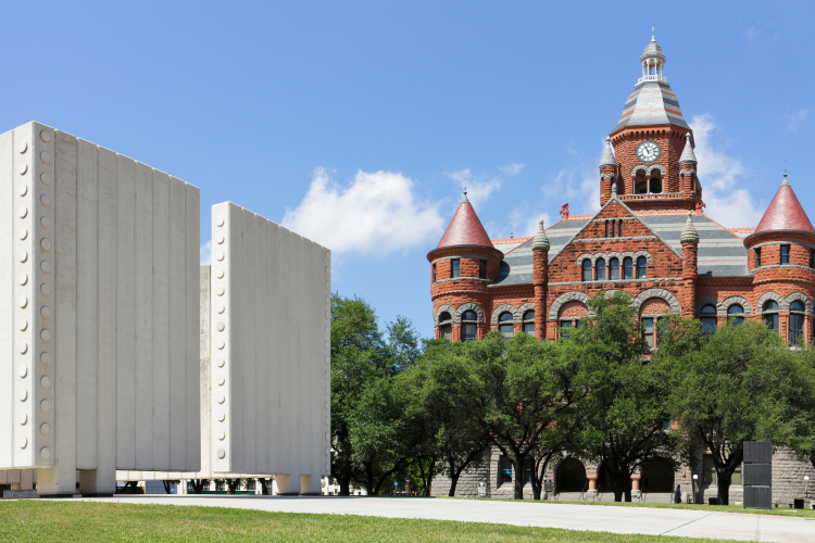 exterior of the jfk memorial in dallas