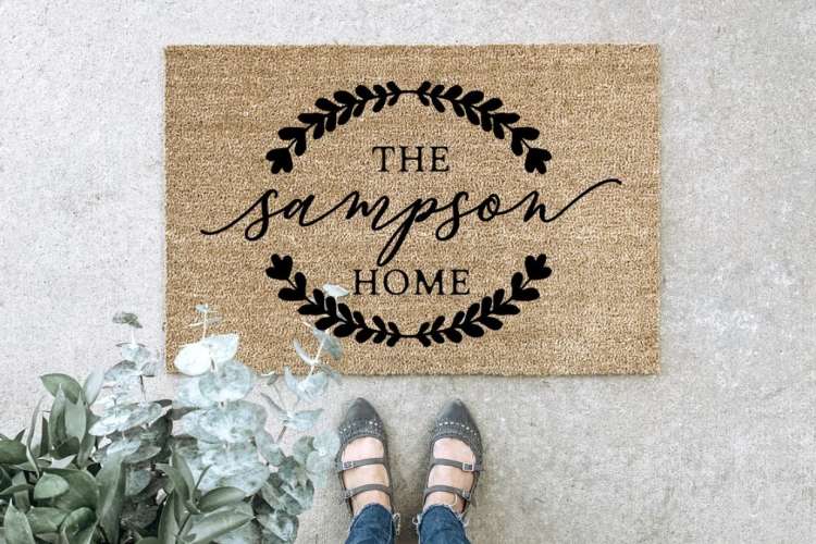 monogrammed door mat