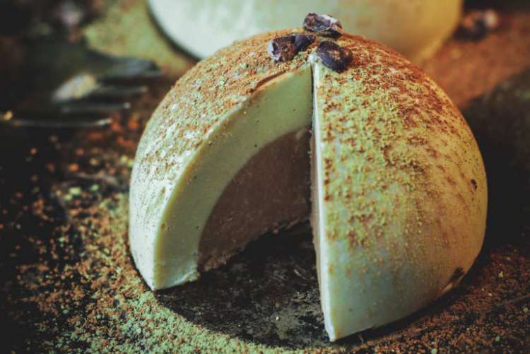 matcha chocolate tartufo is a cool and creamy treat