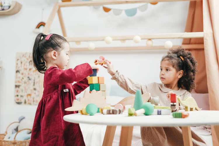 children playing at a company onsite daycare