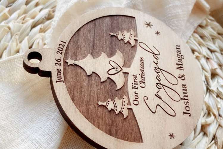 engaged christmas ornament