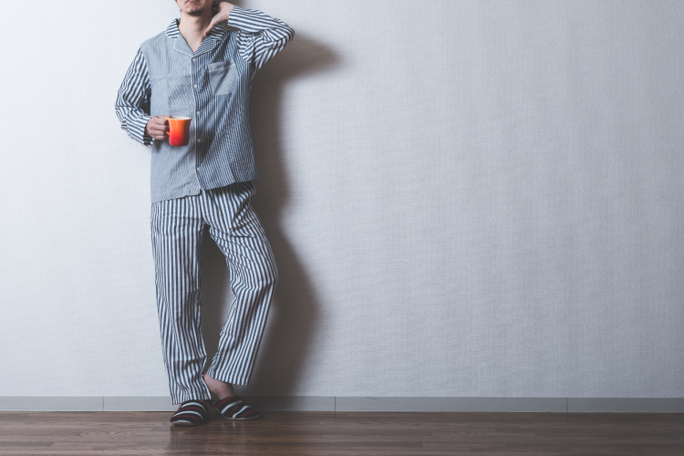 man dressed in pajamas