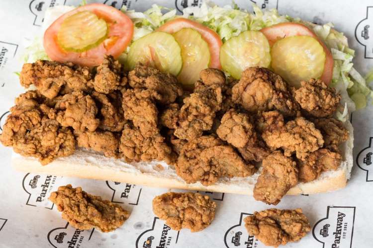 po'boy sandwiches from parkway bakery and tavern